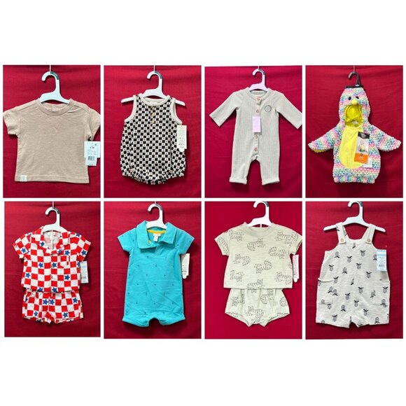 Cat & Jack - 10 Pieces Of Clothing For Baby Boys From 0 To 3 Months - Picture 1 of 9
